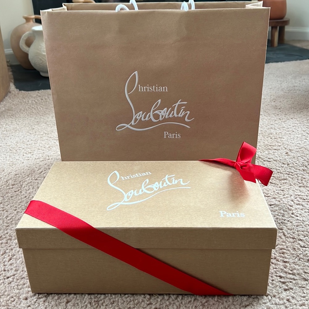 Authentic Christian Louboutin shoe box and gift bag
